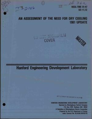 Assessment of the need for dry cooling: 1981 update