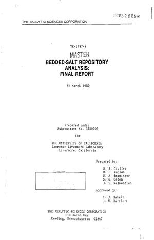 Bedded-salt repository analysis. Final report