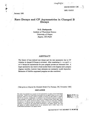 Primary view of object titled 'Rare decays and CP asymmetries in charged B decays'.