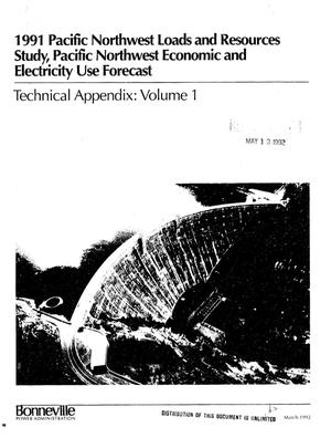 1991 Pacific Northwest Loads and Resources Study, Technical Appendix: Volume 1.