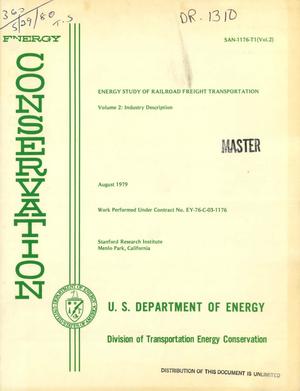 Energy study of railroad freight transportation. Volume 2. Industry description