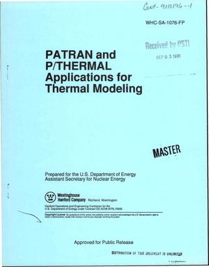 PATRAN and P/THERMAL Applications for Thermal Modeling. [SP-100 Ground Engineering Station]
