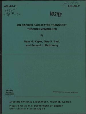 Carrier facilitated transport through membranes
