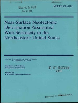 Near-surface neotectonic deformation associated with seismicity in the northeastern United States