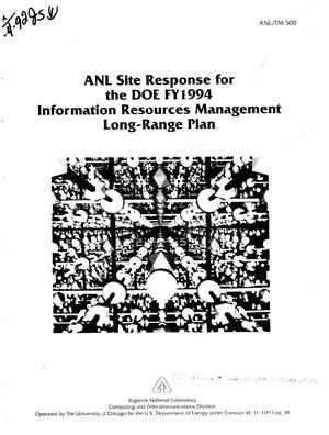ANL site response for the DOE FY1994 information resources management long-range plan