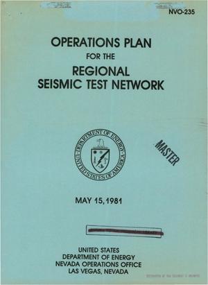 Operations plan for the Regional Seismic Test Network