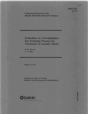 Evaluation of a precipitation-ion exchange process for treatment of laundry waste