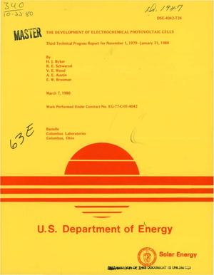 Development of Electrochemical Photovoltaic Cells. Third Technical Progress Report, November 1, 1979-January 31, 1980