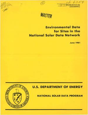 Environmental data for sites in the National Solar Data Network