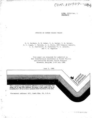 Studies in tandem mirror theory. Paper IAEA-CN-38/F-4
