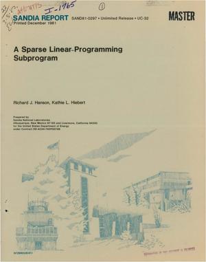 Sparse linear programming subprogram
