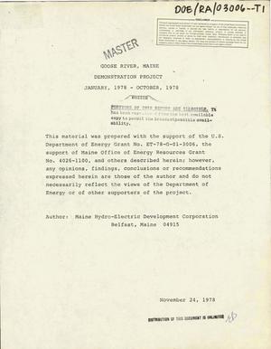Goose River, Maine, demonstration project, January 1978-October 1978. Final report