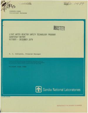 Light Water Reactor Safety Technology Program. Quarterly report, October-December 1979