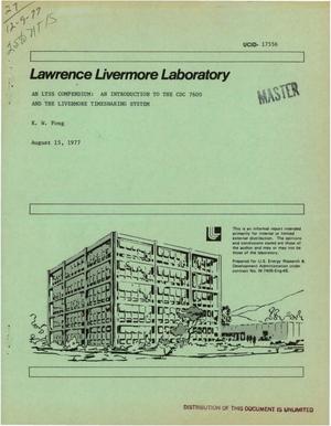 LTSS compendium: an introduction to the CDC 7600 and the Livermore Timesharing System