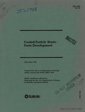 Coated particle waste form development