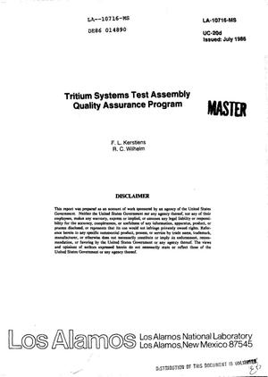 Tritium systems test assembly quality assurance program