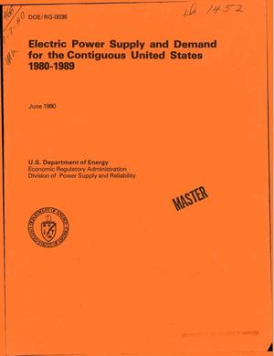 Electric power supply and demand for the contiguous United States, 1980-1989