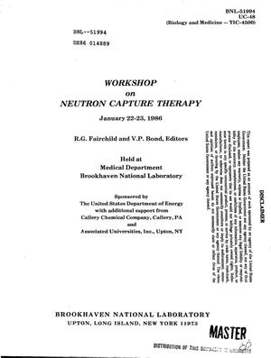 Workshop on neutron capture therapy