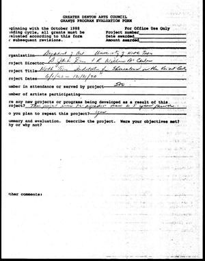 Primary view of object titled 'Greater Denton Arts Council Grants Program Evaluation Form'.