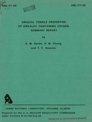 Uniaxial tensile properties of Zircaloy containing oxygen: summary report