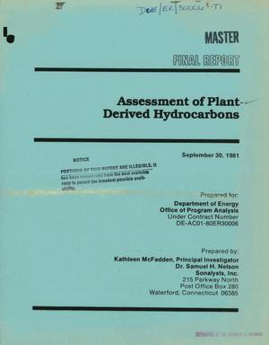 Assessment of plant-derived hydrocarbons. Final report