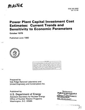 Primary view of object titled 'Power plant capital investment cost estimates: current trends and sensitivity to economic parameters'.