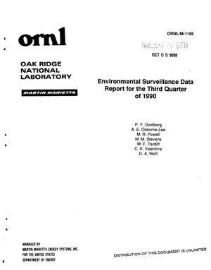 Environmental surveillance data report for the third quarter of 1990