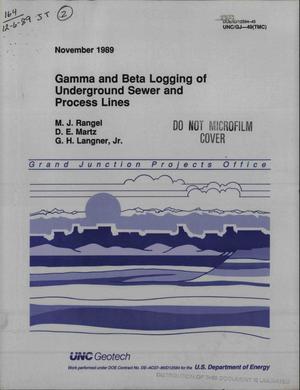Gamma and beta logging of underground sewer and process lines