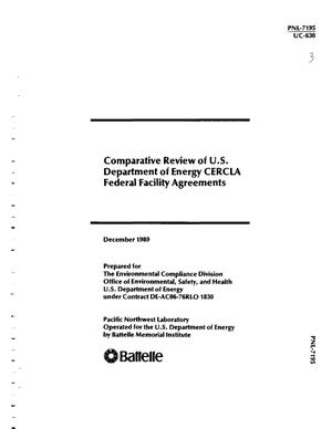 Comparative review of US Department of Energy CERCLA Federal Facility Agreements