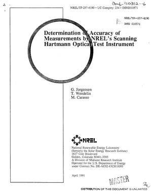 Determination of Accuracy of Measurements by NREL's Scanning Hartmann Optical Test instrument
