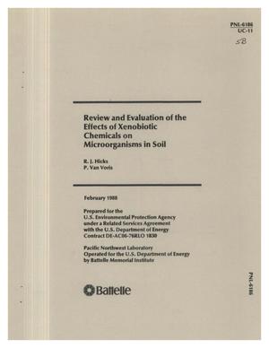 Review and evaluation of the effects of xenobiotic chemicals on microorganisms in soil. [139 references]