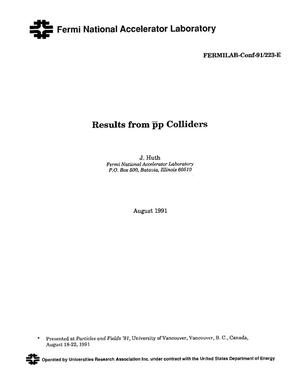 Results from p p colliders