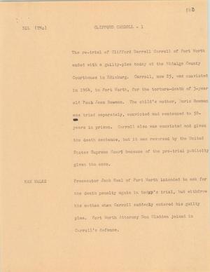 Primary view of object titled '[News Script: Clifford Carroll]'.