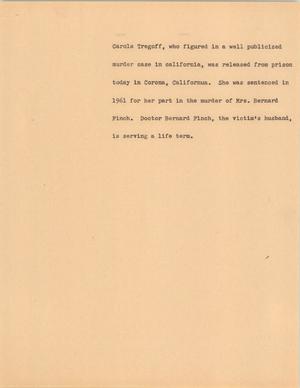 Primary view of object titled '[News Script: Tregoff]'.
