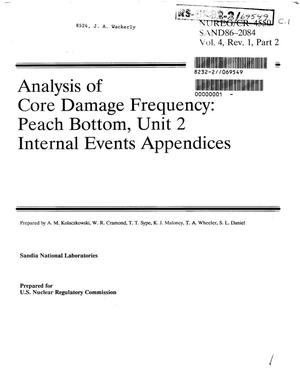 Analysis of core damage frequency: Peach Bottom, Unit 2 internal events appendices