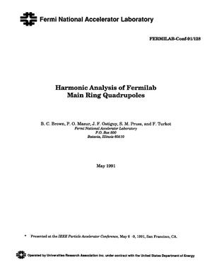 Harmonic analysis of Fermilab main ring quadrupoles