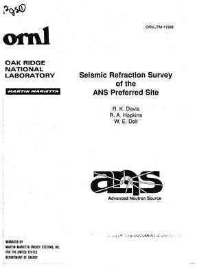 Seismic refraction survey of the ANS preferred site