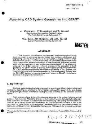Absorbing CAD system geometries into GEANT