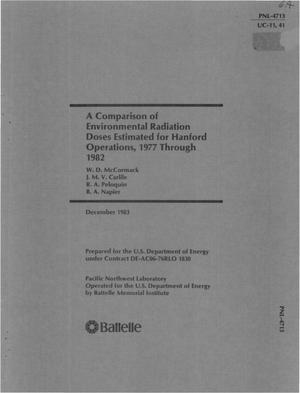 Comparison of Environmental Radiation Doses Estimated for Hanford Operations, 1977 Through 1982