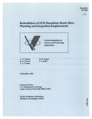 Remediation of DOE hazardous waste sites: Planning and integration requirements