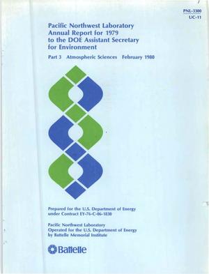 Pacific Northwest Laboratory annual report for 1979. Part 3. Atmospheric sciences