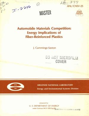 Automobile materials competition: energy implications of fiber-reinforced plastics