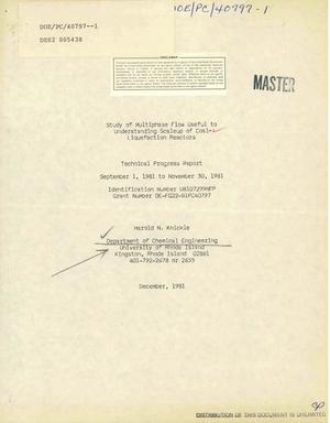Study of multiphase flow useful to understanding scaleup of coal-liquefaction reactors. Technical progress report, September 1, 1981-November 30, 1981