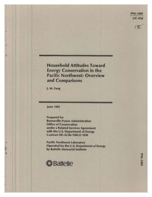 Household attitudes toward energy conservation in the Pacific Northwest: overview and comparisons