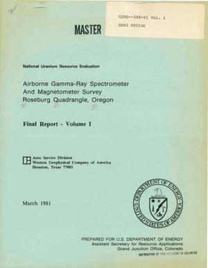 Airborne gamma-ray spectrometer and magnetometer survey, Roseburg Quadrangle, Oregon. Final report