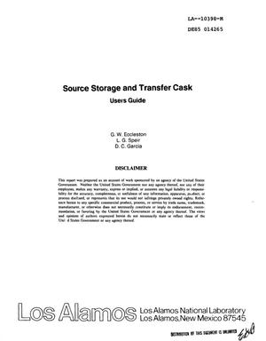 Source storage and transfer cask: Users Guide