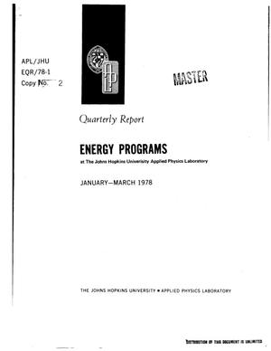 Primary view of object titled 'Energy programs. Quarterly report, January-March 1978'.