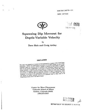 Primary view of object titled 'Squeezing dip moveout for depth-variable velocity'.
