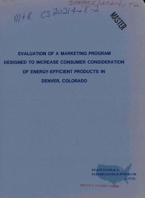 Evaluation of a marketing program designed to increase consumer consideration of energy-efficient products in Denver, Colorado