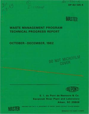 Waste Management Program. Technical progress report, October-December 1982